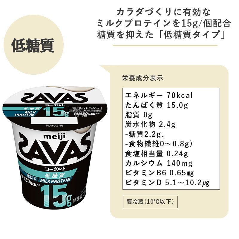SAVAS(ザバス)カップヨーグルト≪低糖質≫ MILK PROTEIN 脂肪0 125g×12個 セット【本州送料無料】明治 meiji ミルクプロテイン プロテインヨーグルト