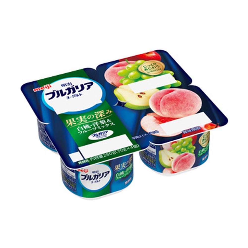 ブルガリアヨーグルト 果実の深み 白桃・洋梨&フルーツミックス 70g×4個×6セット 明治 meiji まとめ買い 乳酸菌 カップヨーグルト 新商品