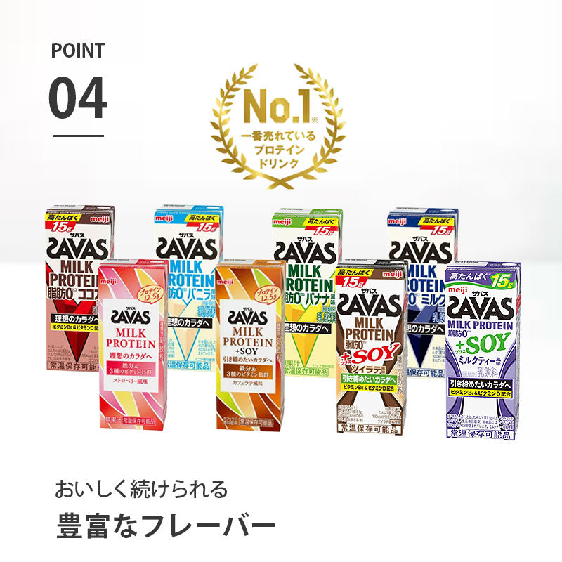 SAVAS(ザバス) フルーツミックス風味 MILK PROTEIN 脂肪0 430ml×20本 セット【本州送料無料】明治 meiji ミルクプロテイン 低脂肪 プロテインドリンク