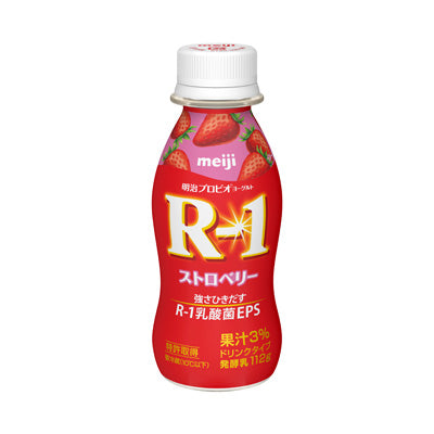明治プロビオヨーグルトR-1 明治プロビオヨーグルトR-1ドリンクタイプ ストロベリー 112g 商品画像（明治公式）