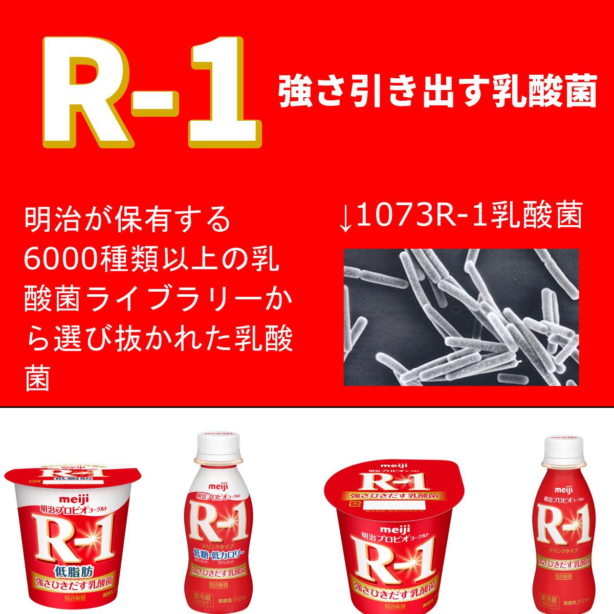 R-1 ≪ストロベリー≫ヨーグルトドリンクタイプ  112ml×12本 セット【本州送料無料】飲むヨーグルト  乳酸菌飲料 まとめ買い R1 プロビオヨーグルト 明治 meiji アールワン